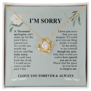 I'm Sorry A Thousand Apologies - Love Knot Necklace - Apology Gifts for Her