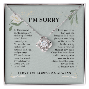 I'm Sorry A Thousand Apologies - Love Knot Necklace - Apology Gifts for Her