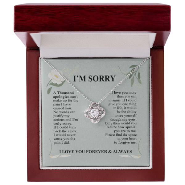 I'm Sorry A Thousand Apologies - Love Knot Necklace - Apology Gifts for Her