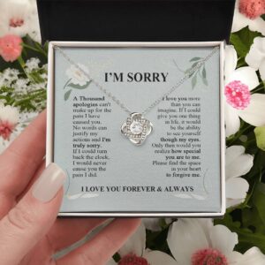 I'm Sorry A Thousand Apologies - Love Knot Necklace - Apology Gifts for Her